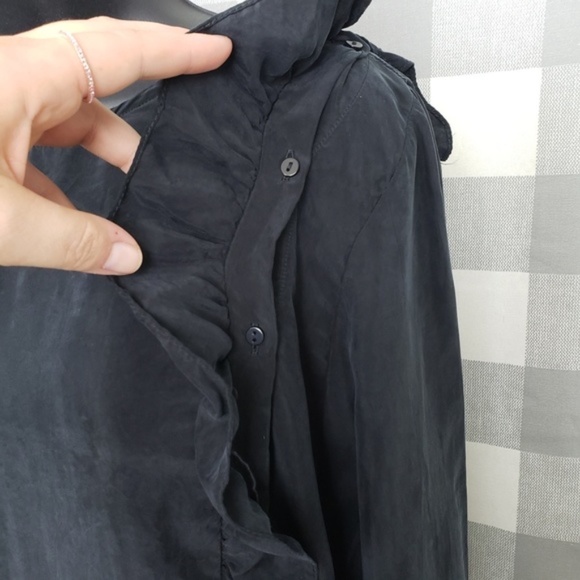 Zara Black Double Ruffle Blouse - Picture 4 of 5